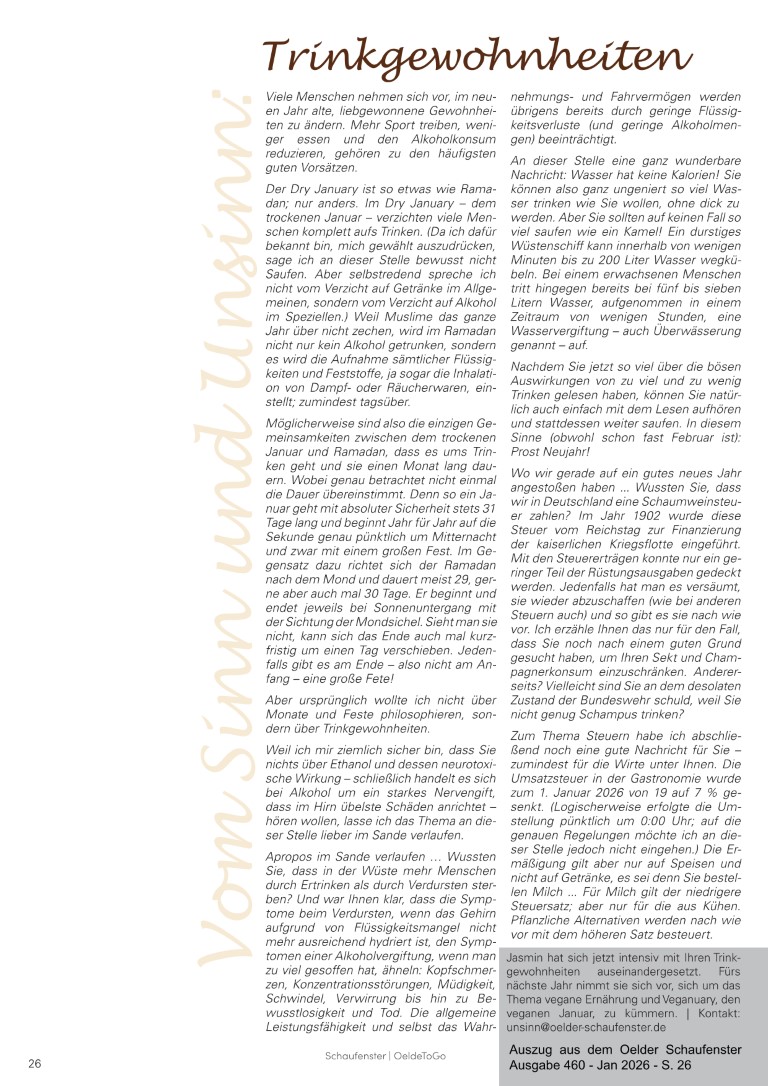 460 – Trinkgewohnheiten