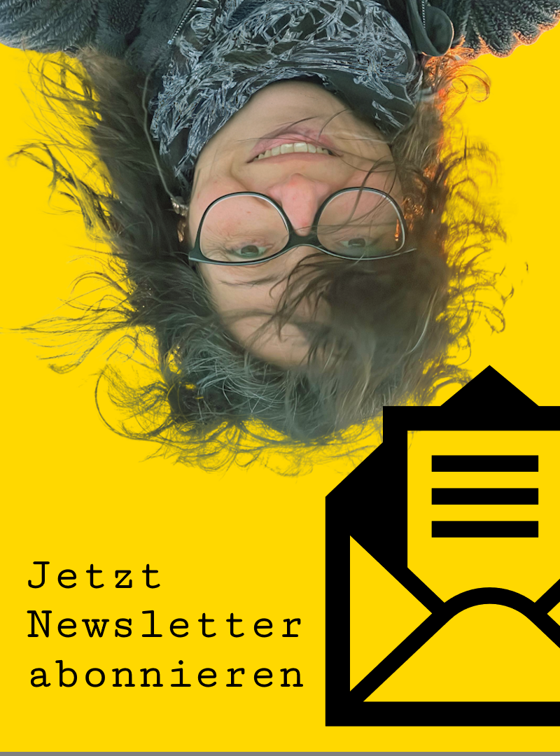 Jasmins Newsletter in schwarz auf gelbem Hintergrund